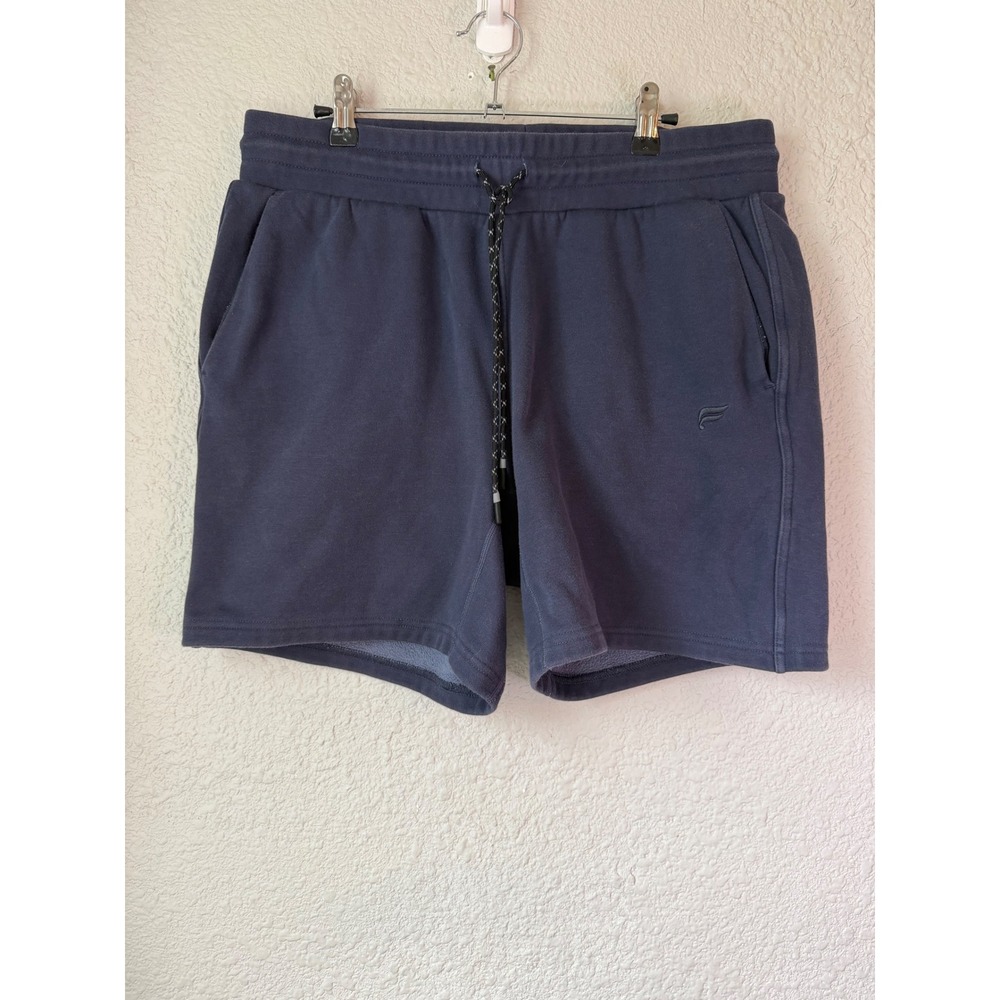 Fabletics Mens Navy Blue Fleece Athletic Shorts Size Large Drawstring